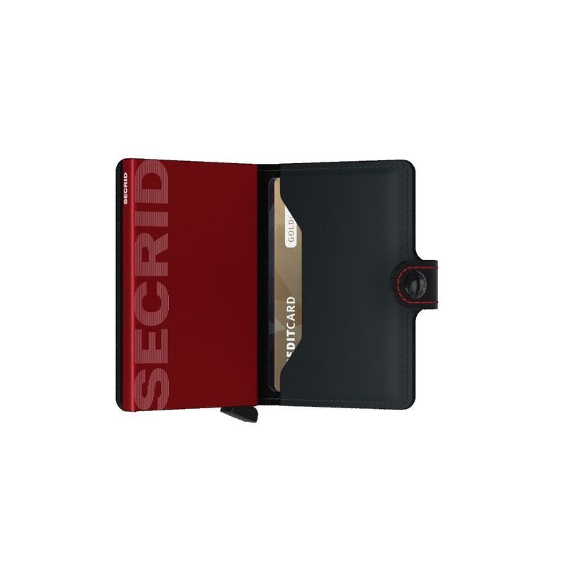 Secrid Miniwallet - Matte Leather - Black/Red