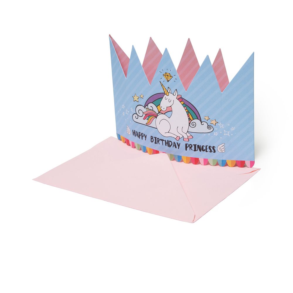 Legami Greeting Card - Large - Princess Crown - Unicorn (11.5 x 17 cm)