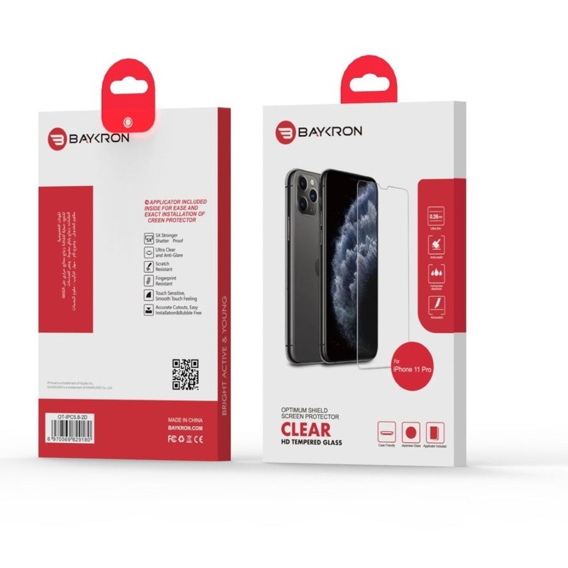 Baykron Ot-Ipc5.8-2D Clear Tempered Glass for iPhone 11 Pro