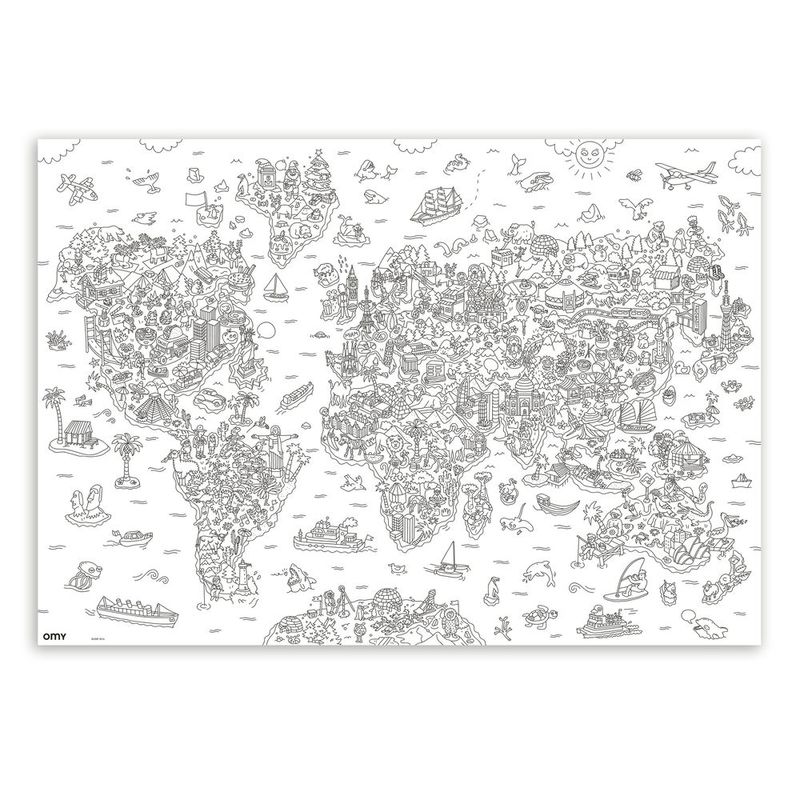 Omy Large Poster Atlas White And Light Blue