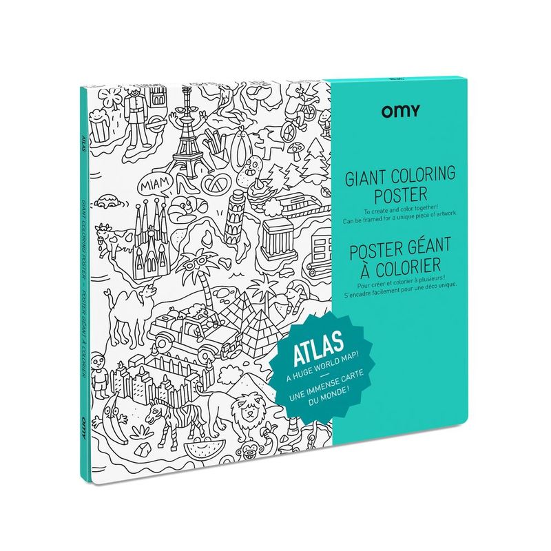 Omy Large Poster Atlas White And Light Blue