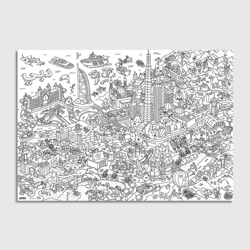 Omy Large Poster Dubai White And Red