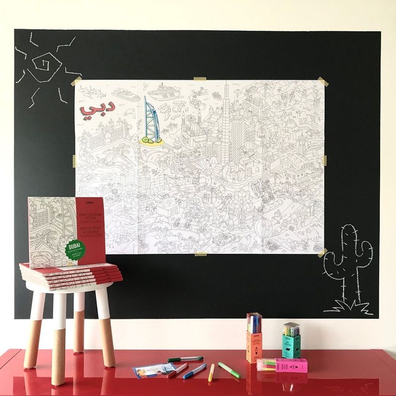 Omy Large Poster Dubai White And Red