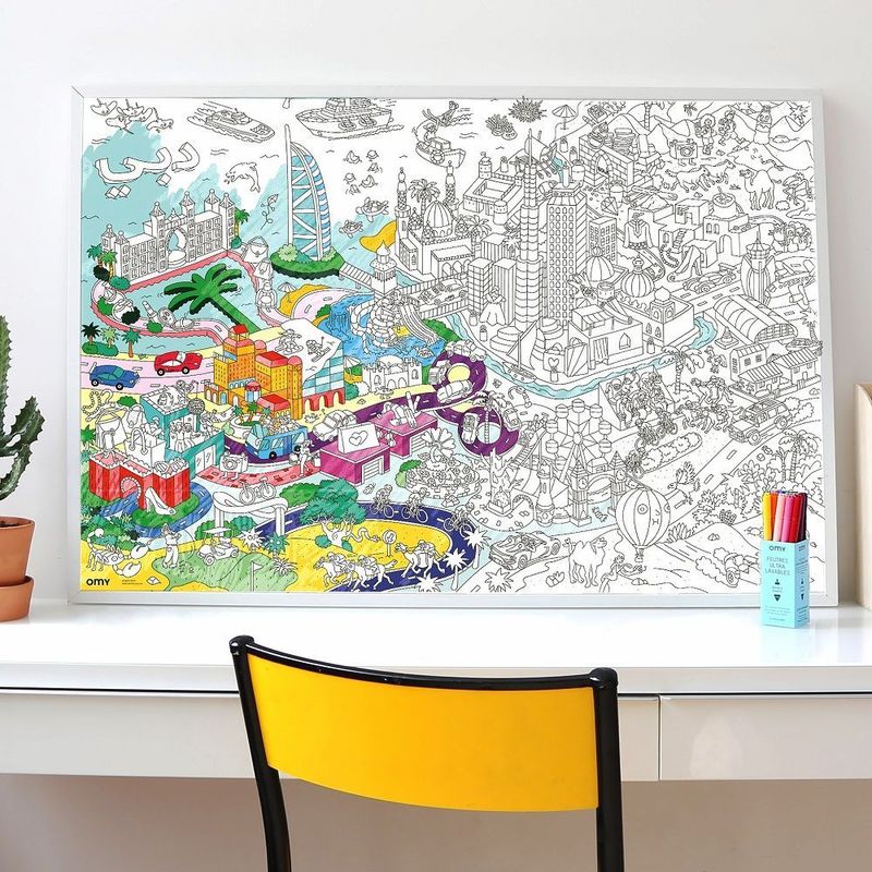 Omy Large Poster Dubai White And Red
