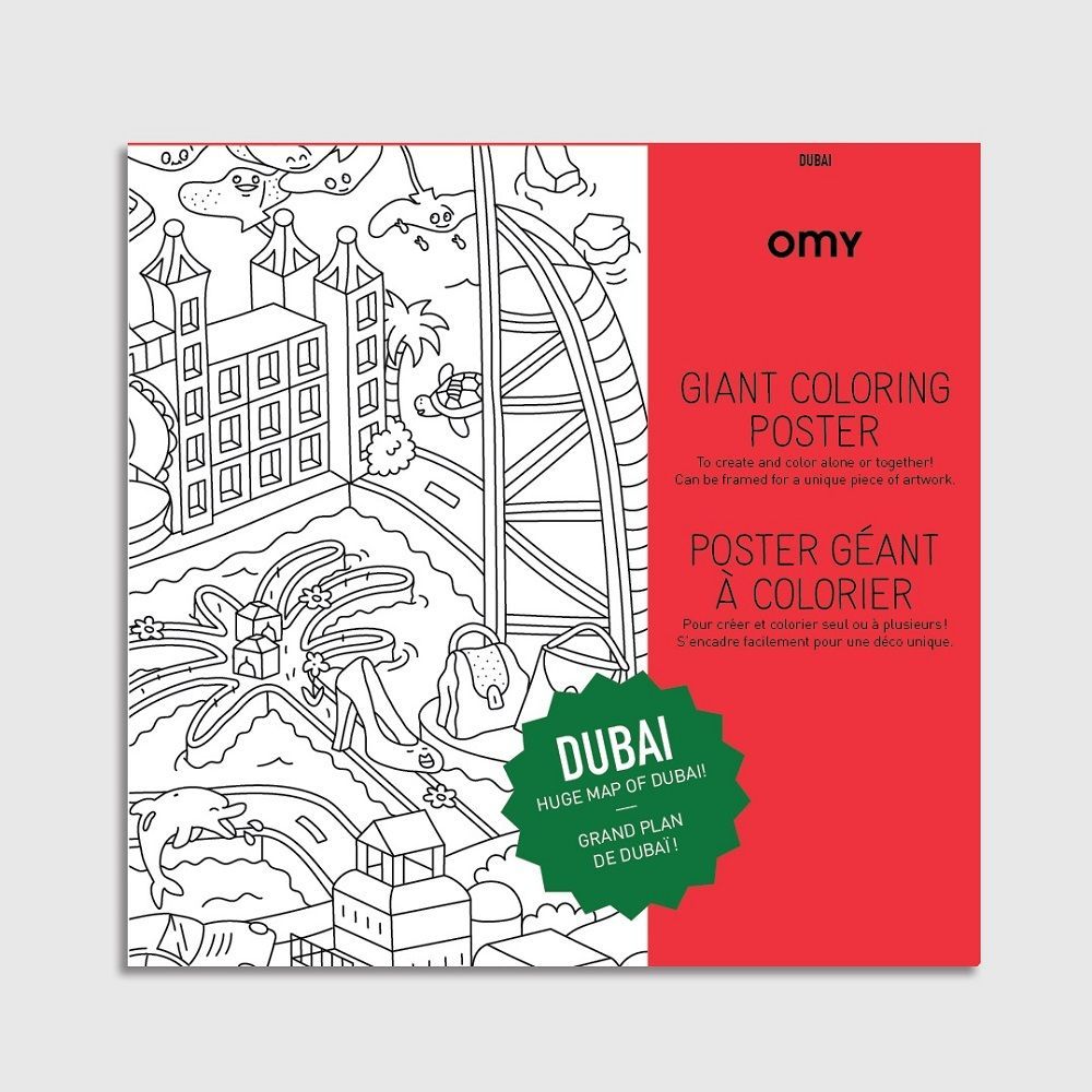 Omy Large Poster Dubai White And Red