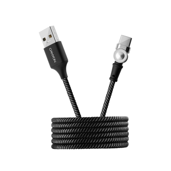 Canyon UC-8 Type-C Charging Cable with Magnetic Rotating System Black 1m