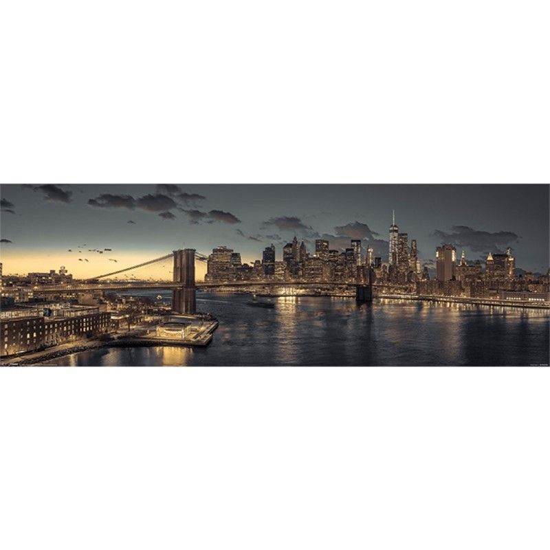 New York At Dusk Poster (30.5 x 91.5 cm)