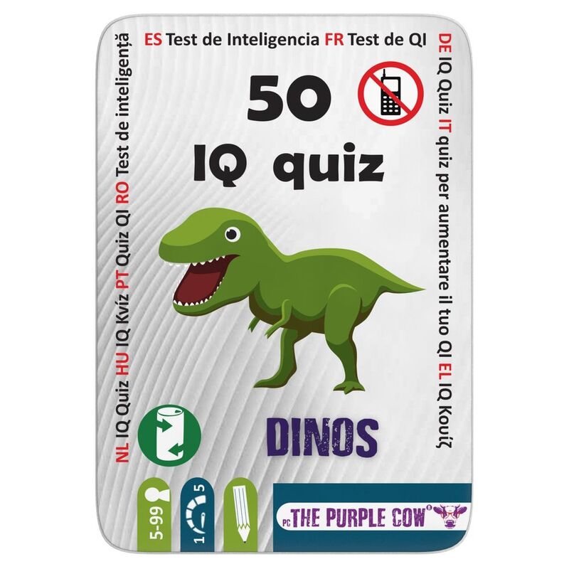The Purple Cow Fifty IQ Quiz Dinos Card Game The Purple Cow Fifty IQ Quiz Dinos Card Game