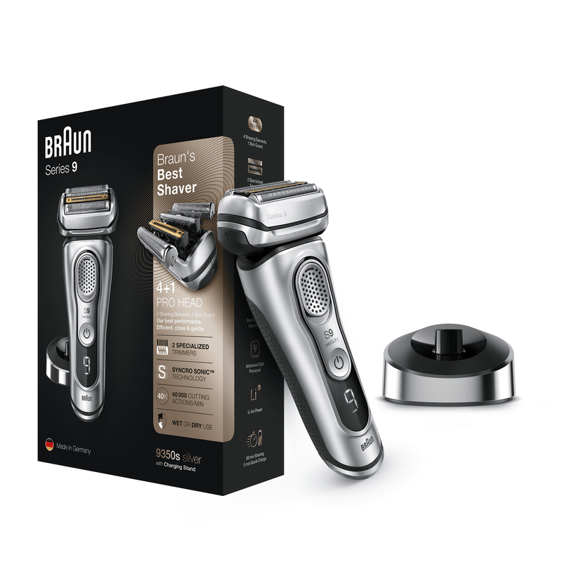 Braun Series 9 9350S Wet & Dry Shaver With Charging Stand Silver