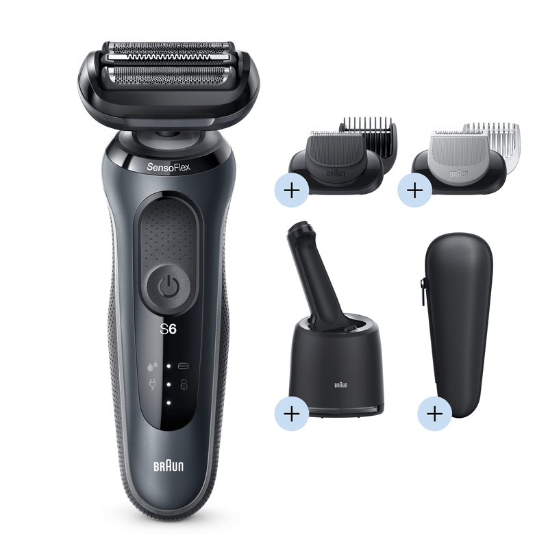 Braun Series 6 60-N7650CC Wet & Dry Shaver With Smartcare Center And 2 Attachments Grey