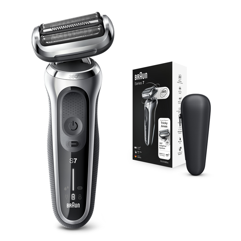 Braun Series 7 70-S1000S Wet & Dry Shaver With Travel Case Silver