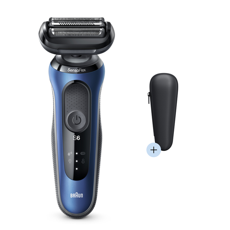 Braun Series 6 60-B1000S Wet & Dry Shaver With Travel Case Blue