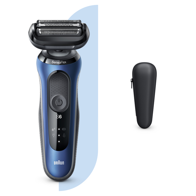 Braun Series 6 60-B1000S Wet & Dry Shaver With Travel Case Blue