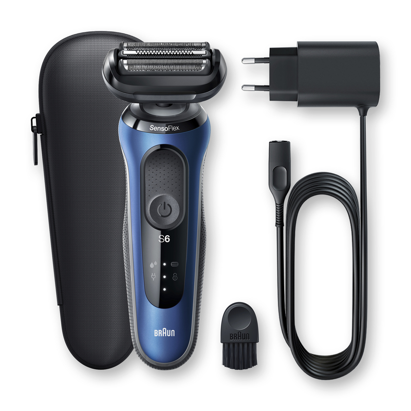 Braun Series 6 60-B1000S Wet & Dry Shaver With Travel Case Blue