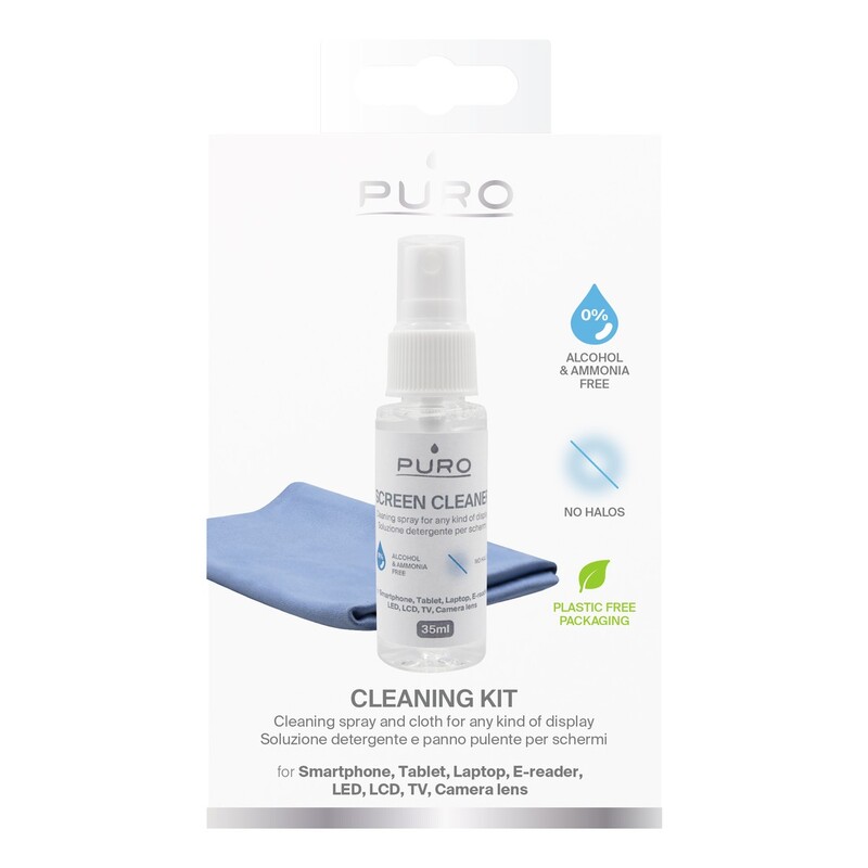 Puro Cleaning  Kit Spray 35ml + Microfiber 20x20cm Cloth Blue Puro Cleaning  Kit Spray 35ml + Microfiber 20x20cm Cloth Blue