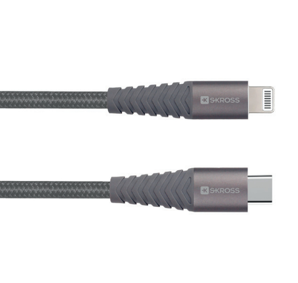 Skross Lightning To USB Type-C Charging Cable 1m Space Gray