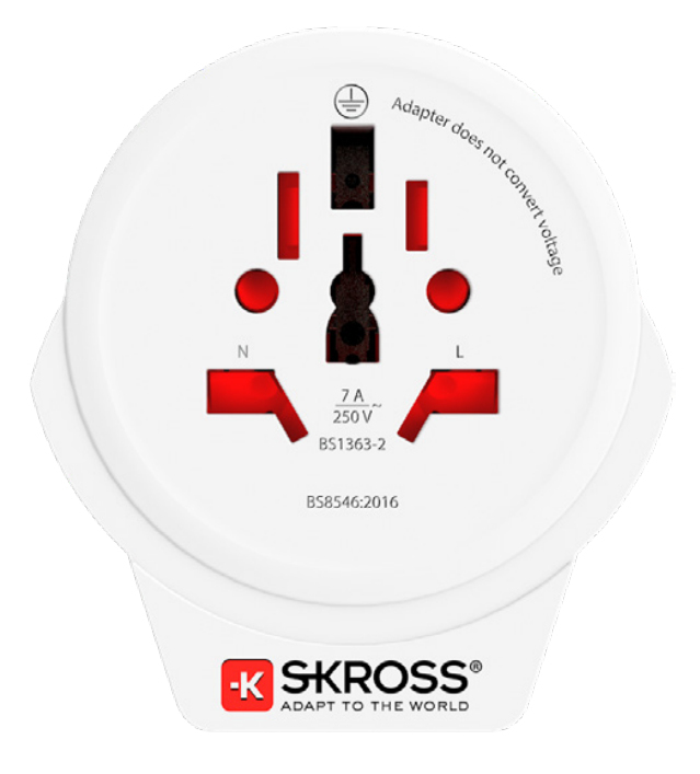 Skross World To UK USB Travel Adapter White