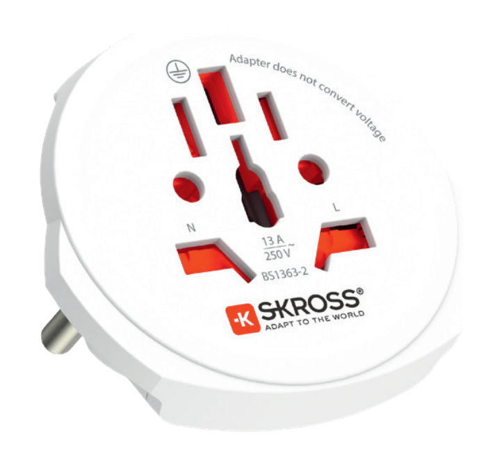 Skross Pro Light USB AC World Travel Adapter White