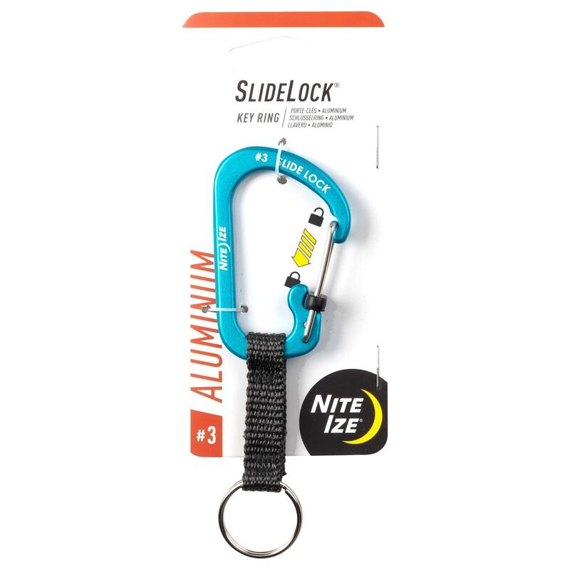 Nite Ize Slidelock Key Ring Aluminum No.3 Blue