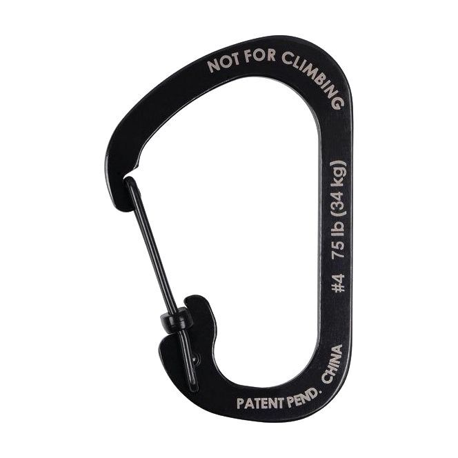Nite Ize Slidelock Carabiner Stainless Steel No.4 Black Nite Ize Slidelock Carabiner Stainless Steel No.4 Black