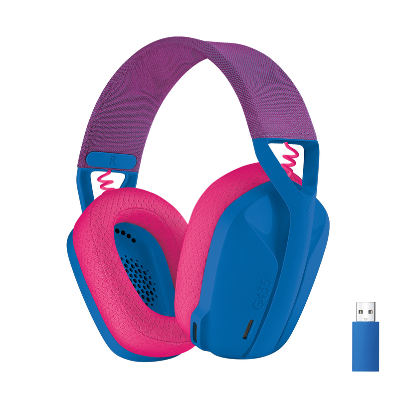 Logitech G 981-001062 G435 Lightspeed Wireless Gaming Headset - Blue and Raspberry