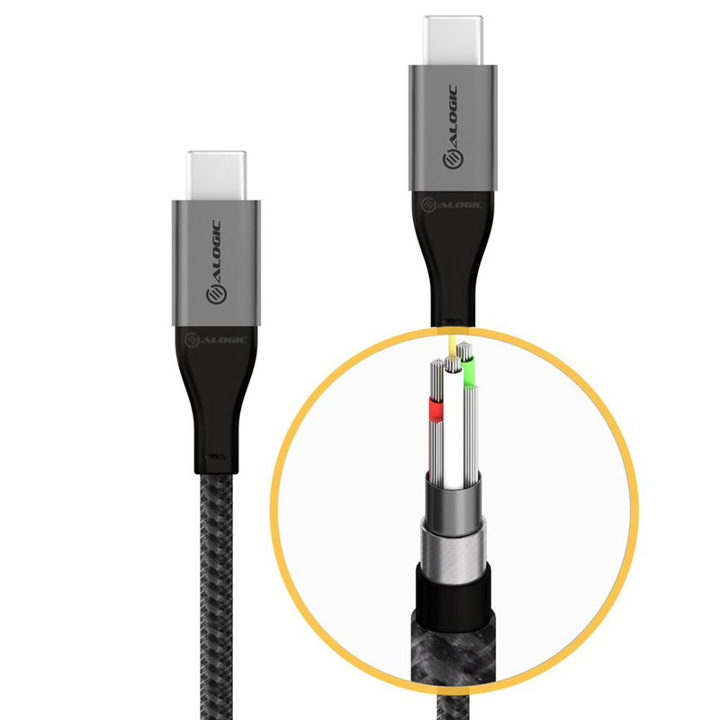 Alogic Super Ultra USB 2.0 USB-C to USB-C Cable Space Grey 30cm