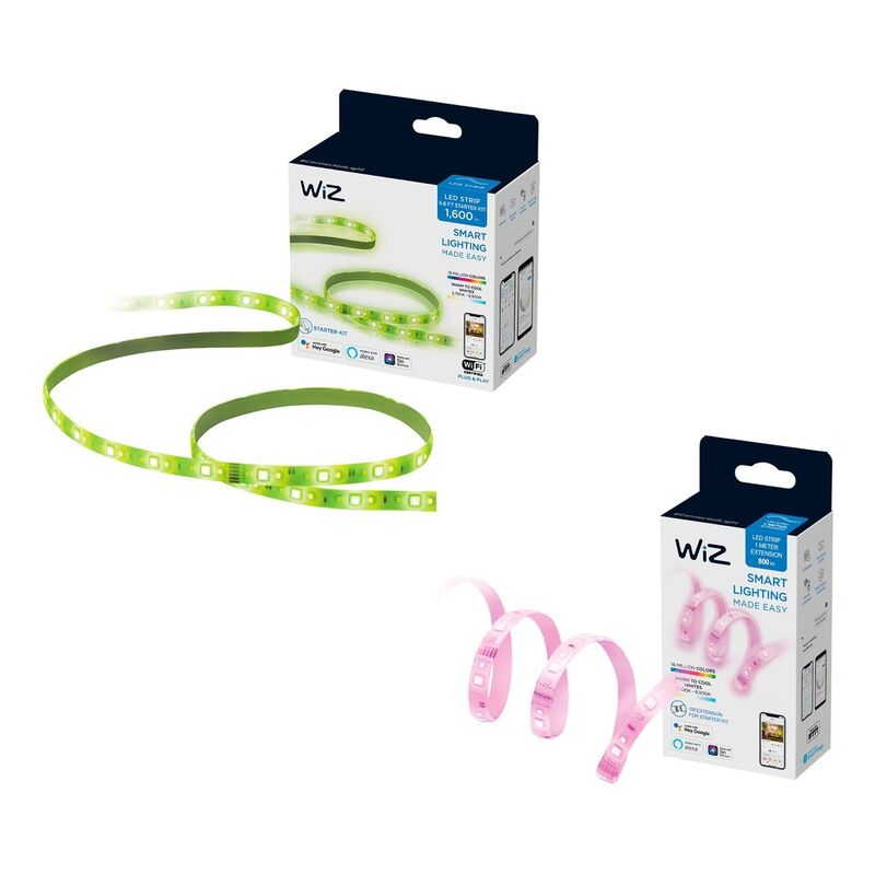 WiZ LED Strip Starter Kit 2m Full Color + WiZ LED Strip Extension 1m Full Color (Bundle)