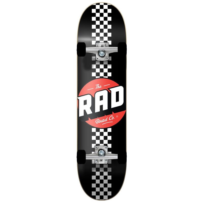 Rad Progressive Skateboard Checker Stripe - Black/White (8-Inch)