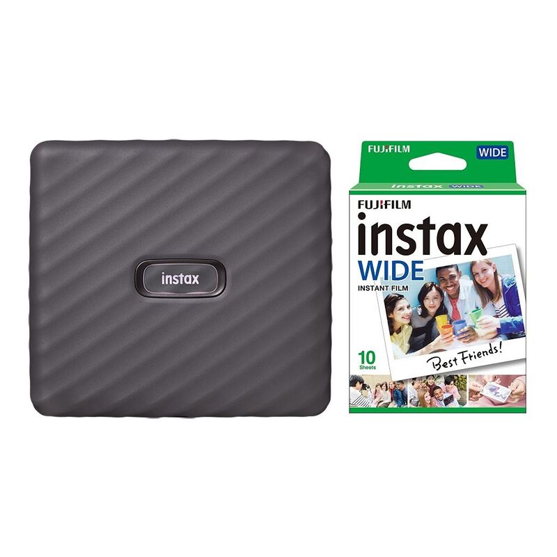 Fujifilm Instax Link Wide Smartphone Printer Mocha Grey + Instax Wide Instant Film (Bundle)