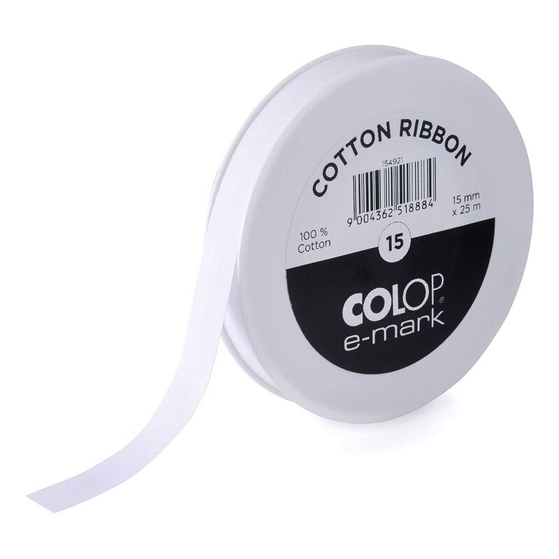 Colop E-Mark Cotton Ribbon LFM White (10 x 25mm) Colop E-Mark Cotton Ribbon LFM White (10 x 25mm)