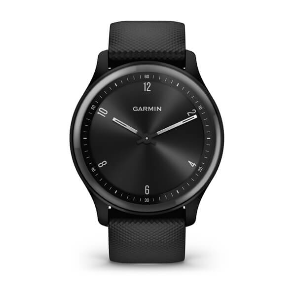 Garmin Vivomove Sport Smartwatch Black Case and Silicone Band with Slate Accents