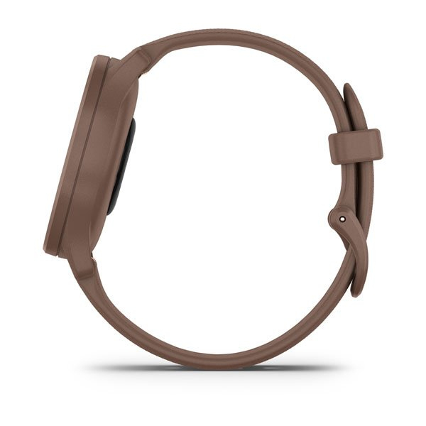 Garmin Vivomove Sport Smartwatch Cocoa Case and Silicone Band with Peach Gold Accents