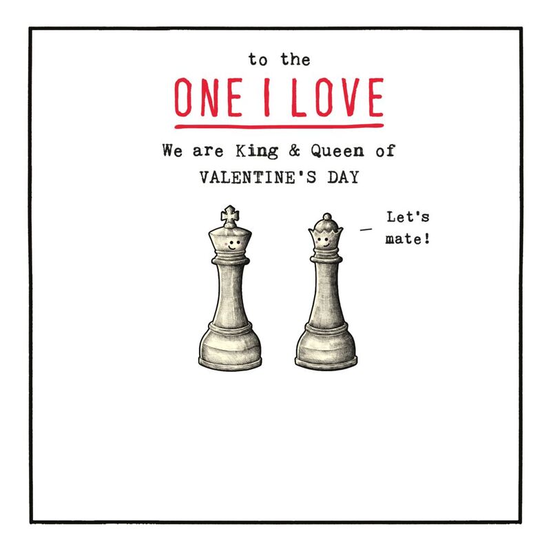 Etched One I Love Chess Pieces Greeting Card (160 x 156mm)