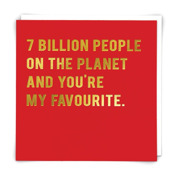 Redback Cards Seven Billion Greeting Card (150 x 150mm)