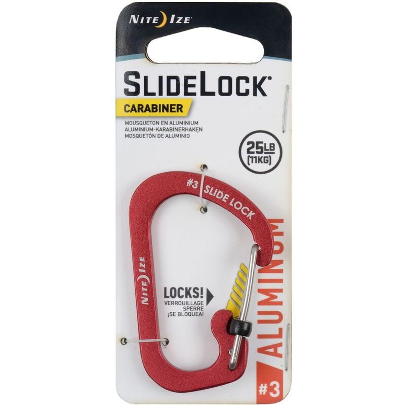 Nite Ize Slidelock Carabiner Aluminum No.3 Red