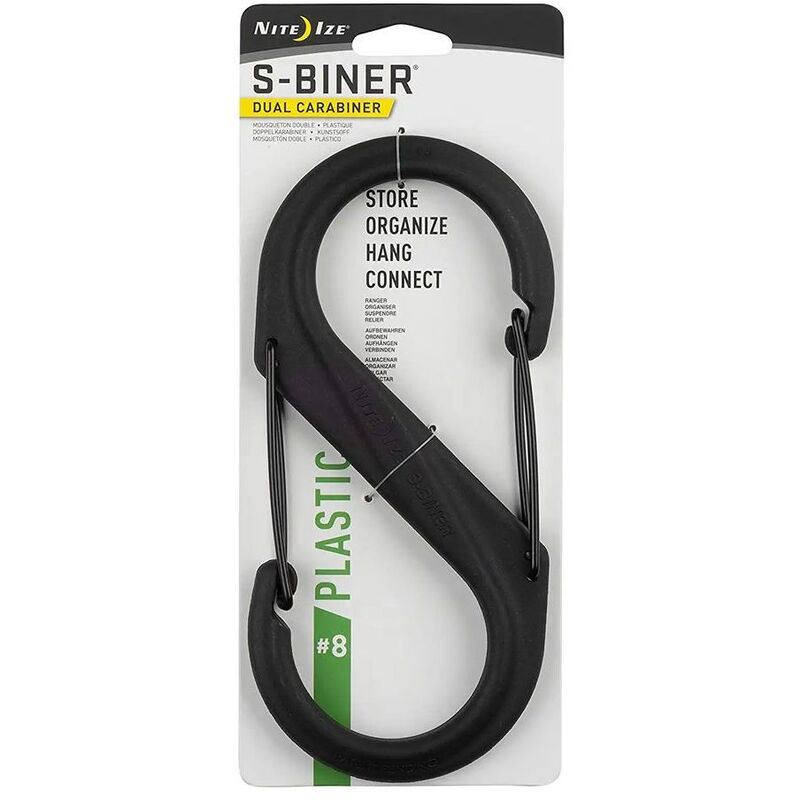 Nite Ize S-Biner Plastic Dual Carabiner No.8 Black