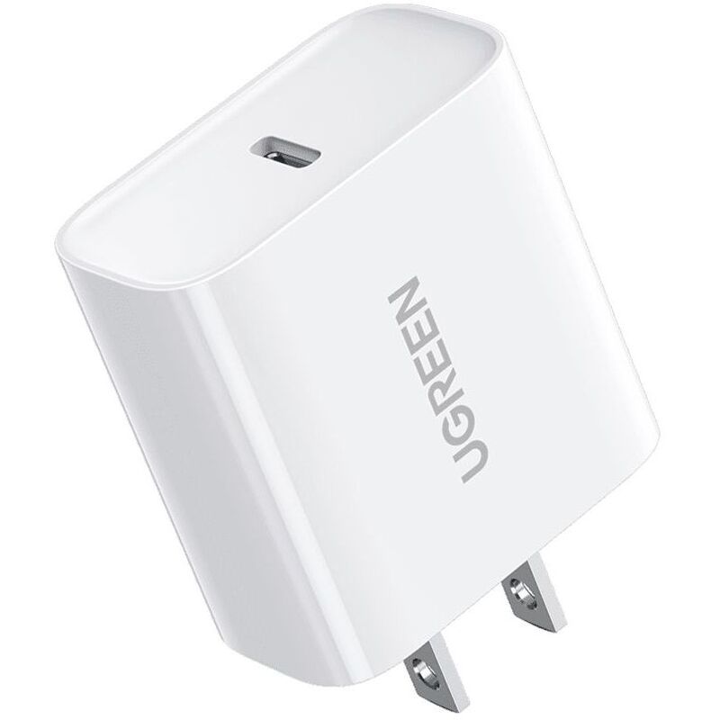 UGreen 20W PD USB-C Fast Charger UK with USB-C to Lightning MFI Cable 1M - Whte UGreen 20W PD USB-C Fast Charger UK with USB-C to Lightning MFI Cable 1M - Whte