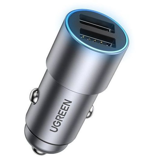 UGreen Dual USB-A 24W Aluminum Case Car Charger