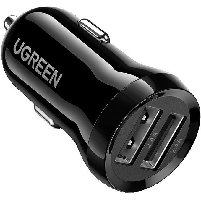 UGreen Dual USB-A 24W Car Charger - Black UGreen Dual USB-A 24W Car Charger - Black