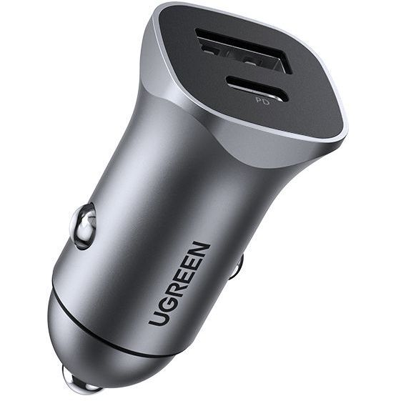 UGreen Dual USB-C + USB-A QC 24W Aluminum Case Fast Car Charger UGreen Dual USB-C + USB-A QC 24W Aluminum Case Fast Car Charger