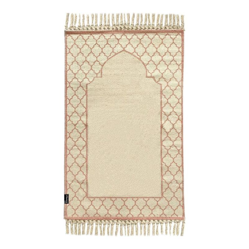 Khamsa Mini Plus Oranic Cotton Prayer Mat with Foam Insert for Children (55 x 100 cm) - Pink