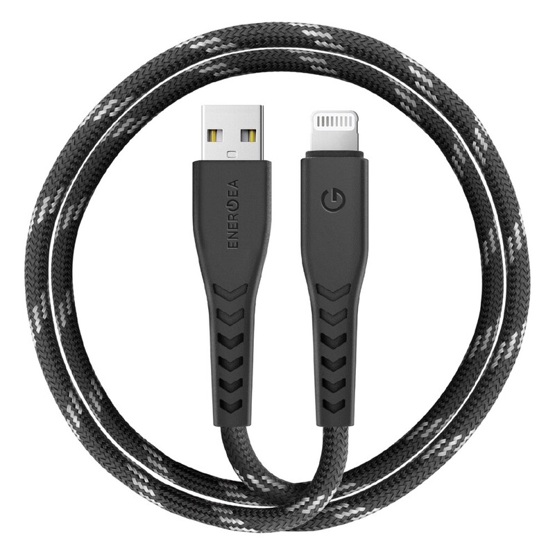 Energea Nyloflex Cable Charge And Sync Tough Lightning C89 MFI 30cm - Black Energea Nyloflex Cable Charge And Sync Tough Lightning C89 MFI 30cm - Black