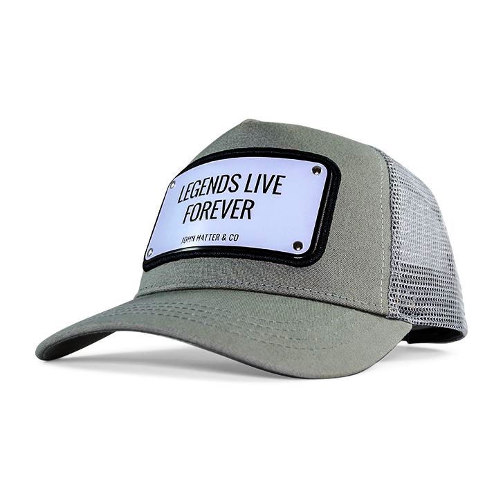 John Hatter & Co Legends Live Forever Trucker Cap Grey One Size