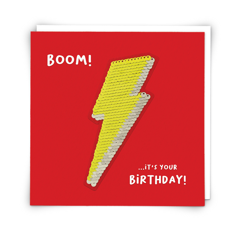 Redback Cards Sequin Lightning Bolt Greeeting Card (16 x 16cm)