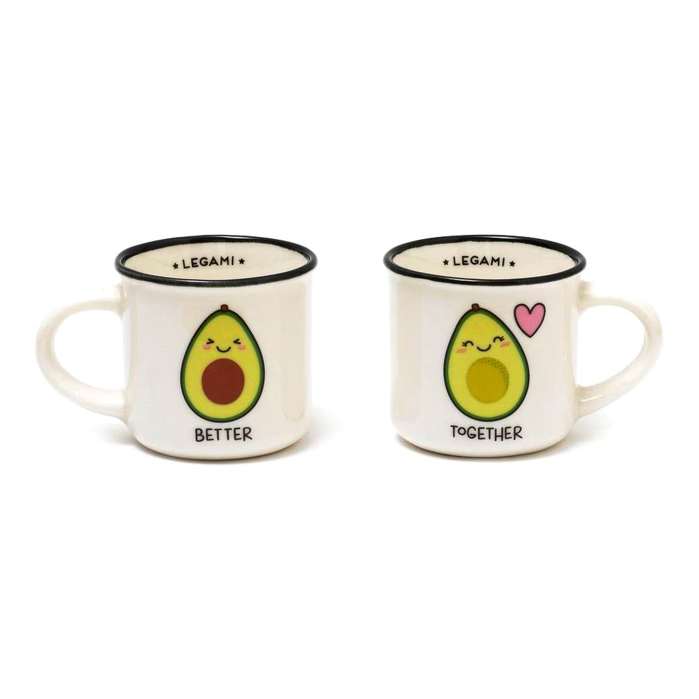 Legami Espresso for Two - Porelain Coffee Mugs 50 ml - Avocado (Set of 2)