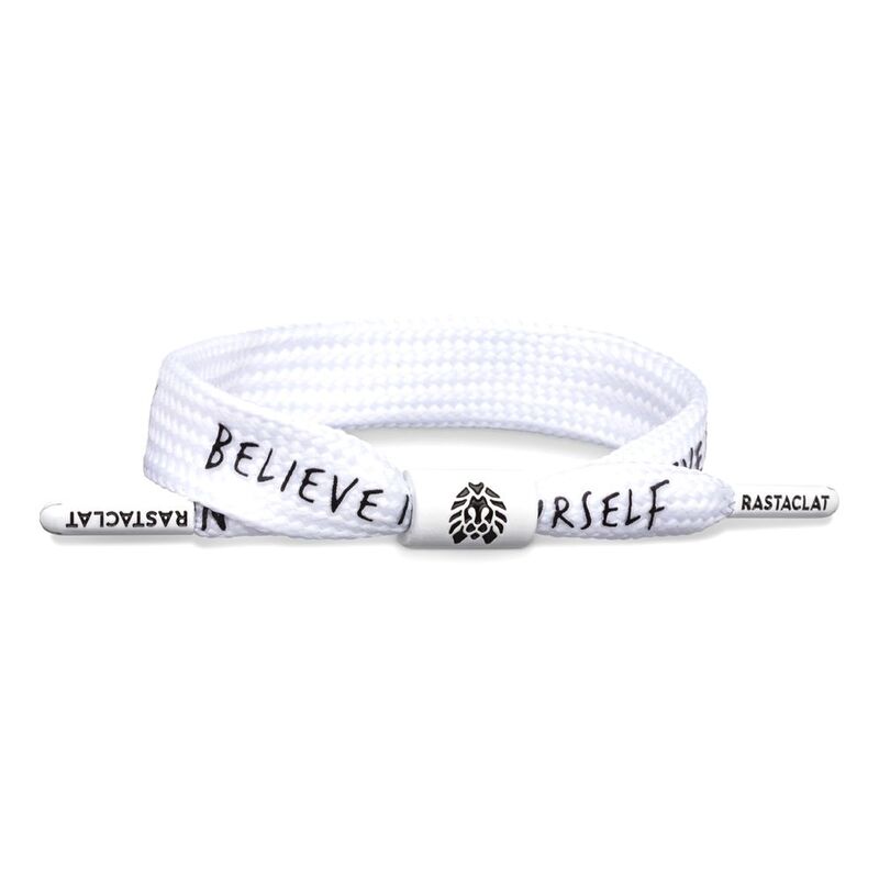 Rastaclat Believe Positive Message Men's Single Lace Bracelet - White