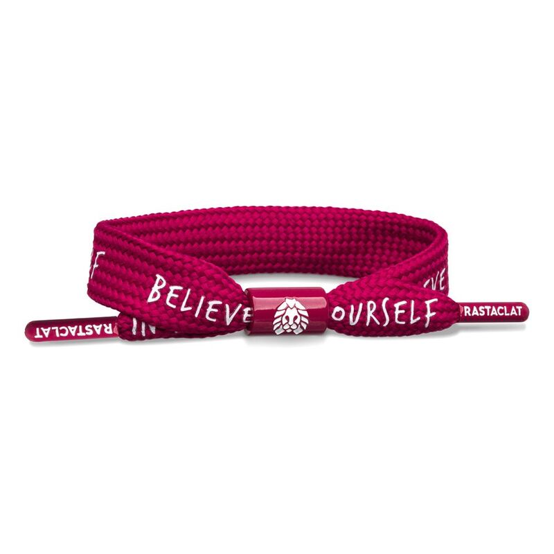 Rastaclat Believe Positive Message Men's Single Lace Bracelet - Red