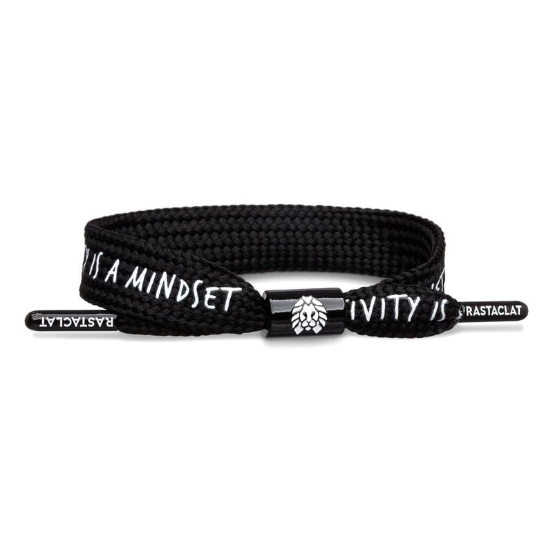 Rastaclat Mindset Positive Message Men's Single Lace Bracelet - Black