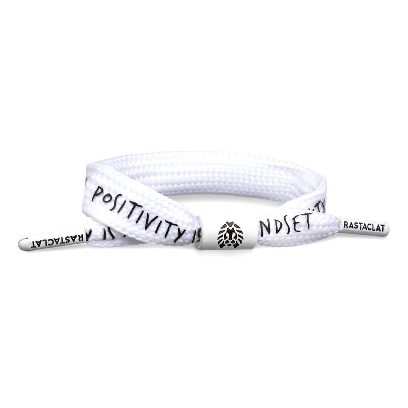Rastaclat Mindset Positive Message Men's Single Lace Bracelet - White Rastaclat Mindset Positive Message Men's Single Lace Bracelet - White