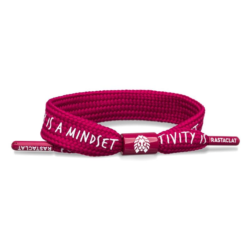 Rastaclat Mindset Positive Message Men's Single Lace Bracelet - Red